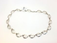 Silver necklace, signed Laurel