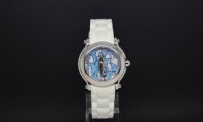 Ladies' Limited Edition, Animal World by Chopard penguin wristwatch, circular penguin design dial,