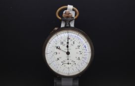 Continental Omnis open faced complicated chronograph pocket watch, circular dial with Arabic