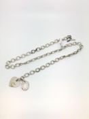 Links of London silver heart charm necklace with toggle clasp