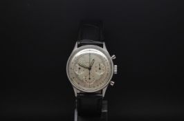 Gentlemen's oversized Gallet three register Chronograph wristwatch. The watch houses the classic