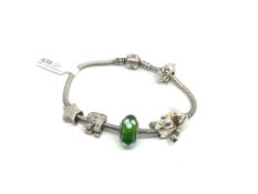 Pandora silver charm bracelet with five charms