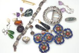 A quantity of antique, Victorian and Georgian silver and costume jewellery