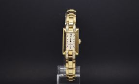 Ladies Jaeger LeCoultre 18ct diamond set Ideale dress watch, rectangular mother of pearl dial, baton