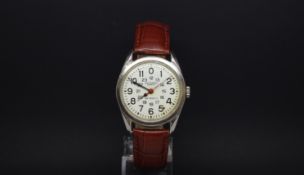 A GENTLEMANS UNIVERSAL STAINLESS STEEL RAILWAY ROAD CHRONOMETER WATCH. Circa 1960s The watch has a