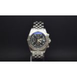 Gentlemen's Breitling Black Bird automatic, black dial withe three subsidiary chronograph dials,