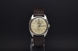 Gentleman's Omega Constellation automatic, cream circular dial with onyx counters and date aperture,