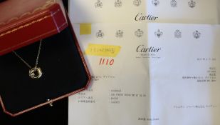 Cartier Trinity De Cartier necklace, 18ct disc pendant with Cartier signature tricolour band detail,