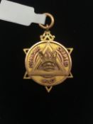 9ct Gold Cathedral Chapter No 67 Medal. 8.6g