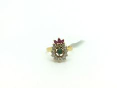 18ct or Higher Gem set Ring 3.1g