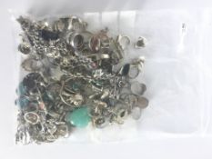 A large quantity of mainly silver gem set jewellery, approximately 970g gross