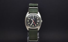 A GENTLEMANS MILITARY ROAMER ANIFBIO WATCH. Circa 1970s The watch has the classic arabic numbers