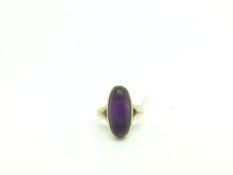 Gold ring mounted with amethyst. Stamped 333 for 8ct Gold. 4.11 grams