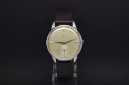 Gentlemen's oversized Zenith wrist watch, circular dial with baton hour markers, manual wind