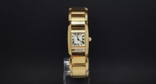 Ladies 18ct Cartier Tankissime, Cartier dial with Roman numerals, rectangular 18ct case with