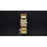 Ladies 18ct Cartier Tankissime, Cartier dial with Roman numerals, rectangular 18ct case with