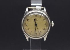 Gentlemen's military Omega wrist watch, circular dial with arabic numerals and outer minute track,