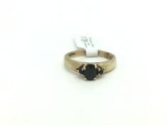 9ct gold Triple stone sapphire set ring