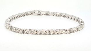 Diamond line bracelet, forty-nine round brilliant cut diamonds weighing an estimated 7.13cts in