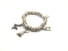 Links of London silver Sweetie charm bracelet with three charms