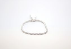 Diamond tennis bracelet, brilliant cut diamonds claw set, estimated total diamond weight 4.10ct,