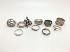 Ten Silver And Gem Set Rings. Some with Links of London marks 54.1g