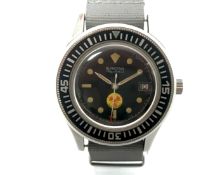 Gentlemen's Blancpain Fifty Fathoms divers wrist watch, baring military 'MW' marks, black dial
