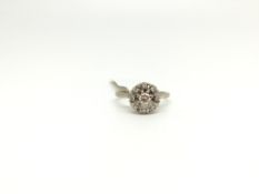 18ct Gold Diamond Cluster Ring. Size L
