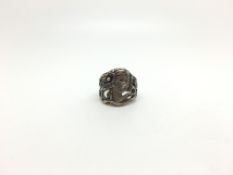 A silver ring depicting a female. Art Nouveau in style.5.5g