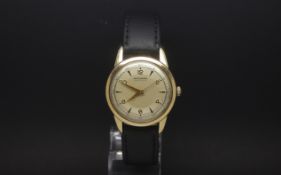 Vintage Waltham automatic, silvered circular dial with Arabic numerals, dagger hour markers and