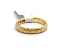 22ct Gold Band . Size J 1/2 4.2g