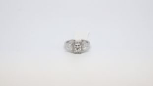 Diamond cluster ring central radiant cut diamond weighing approximately 1.02ct, Estimated centre