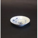 Circa 18th century blue and white saucer dish of Tek Sing, (Nagel Auctioneers Lable),with