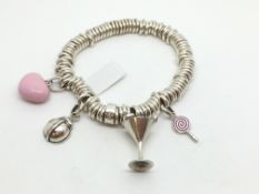 Links of London Sweetie Bracelet with 3 charms. 58g
