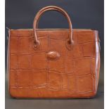 Vintage Mulberry tan congo leather bag, two handles with removable shoulder strap, with a green