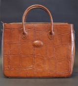 Vintage Mulberry tan congo leather bag, two handles with removable shoulder strap, with a green