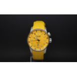 Gentlemen's Glycine Lagunare Automatic, Swiss made, date, with a yellow dial and matching yellow