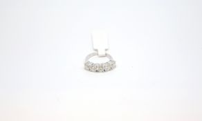 2.45ct diamond five stone ring, five brilliant cut diamonds claw set, estimated toal diamond