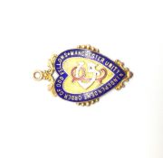 Independent Order of Odd Fellows Manchester Unity Masonic Fob. 9ct Gold. Inscribed Bro. D. Grinly.