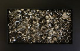 A selection of mostly silver fancy rings, Gross Weight 2154.0.g