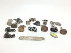 A collection of silver cufflinks. 79.7g