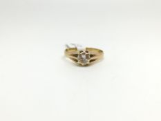 A gentlemans single stone diamond ring. Estimated 0.90cts. Size S