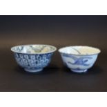 two Ming Dynesty Chinese blue and white bowls (2)