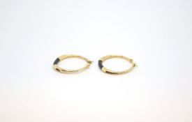Georg Jensen 18ct hoop earrings, flexible black centres, each stamped with Georg Jensen mark, 750,