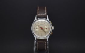 Gentlemen's vintage Alsta chronograph, circular dial with two subsidiary dials, outer tachymeter,