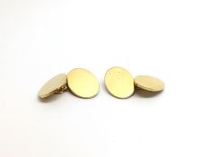 A pair of plain 9ct Gold Cufflinks. 12.3g