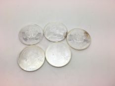 a selection of 5 fine silver Republic of Armenia marked and tested as silver with a total approx