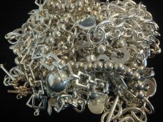 a selection of silver necklaces and bracelets, marked and tested as silver, approx gross weight