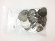 a selection of various silver coins ranging from old british silver coins to commenitive coins,