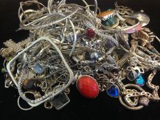 a selection of tested silver stone set jewellery, marked and tested silver approx gross weight
